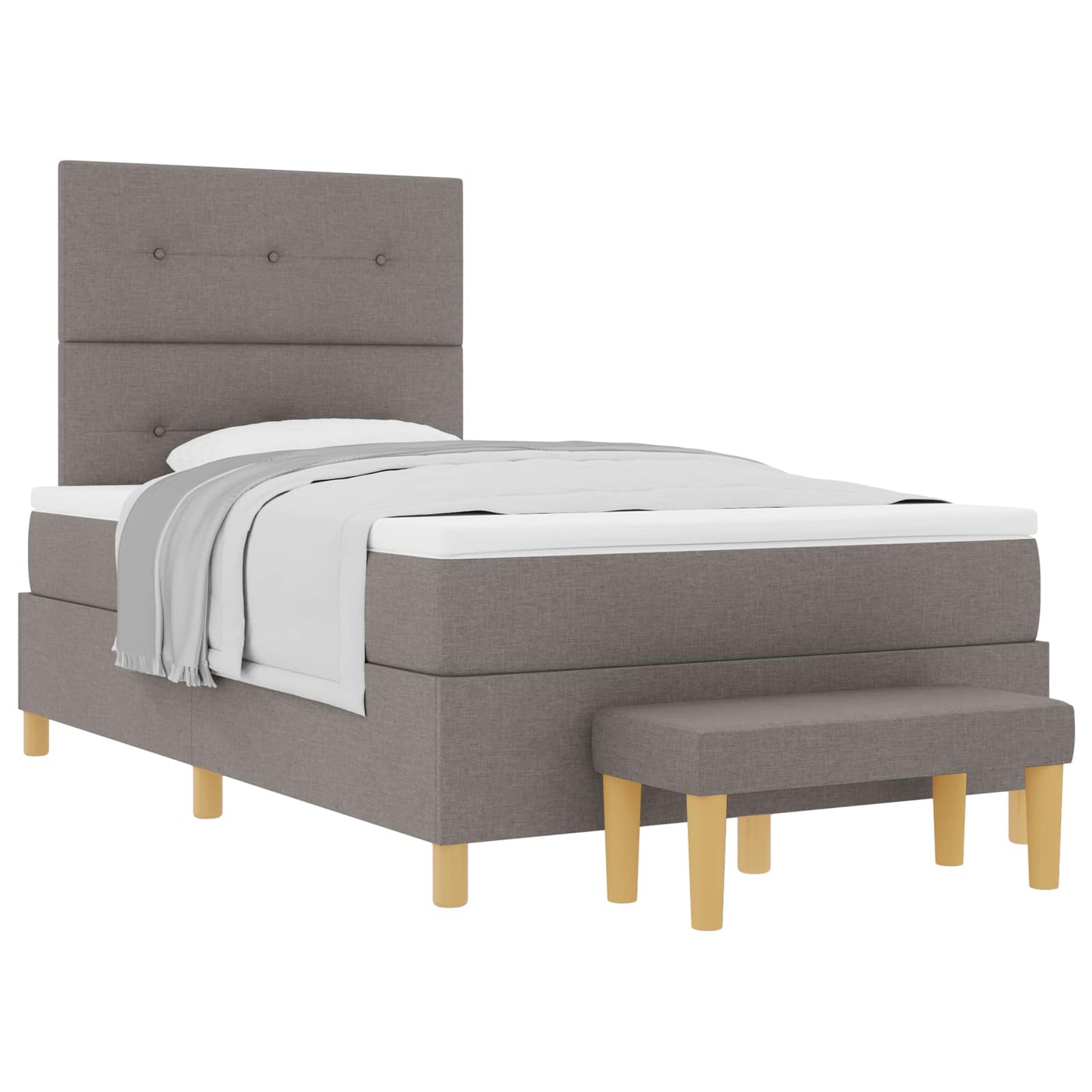 Box spring seng med hovedgærde Gråbrun 120 x 200 cm Stof