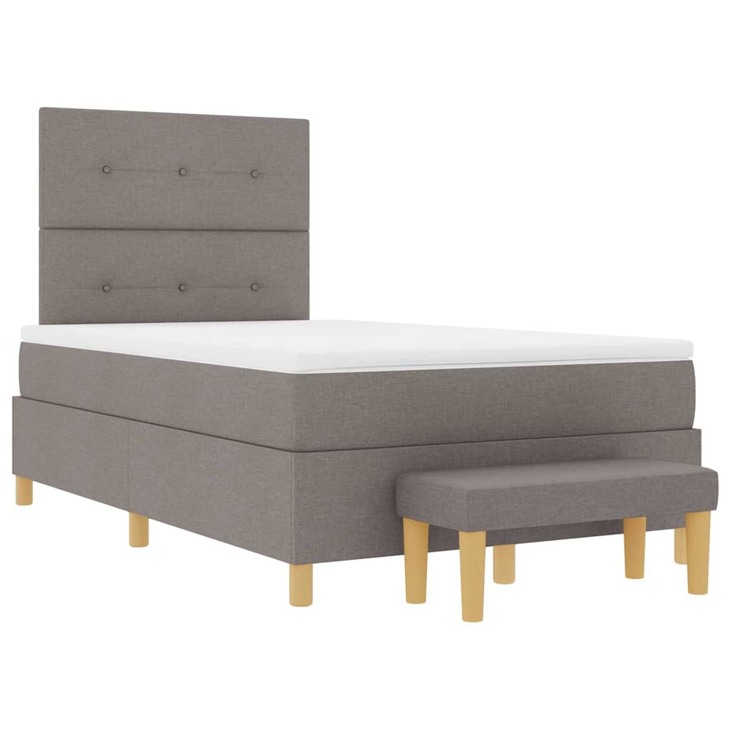 Box spring seng med hovedgærde Gråbrun 120 x 200 cm Stof