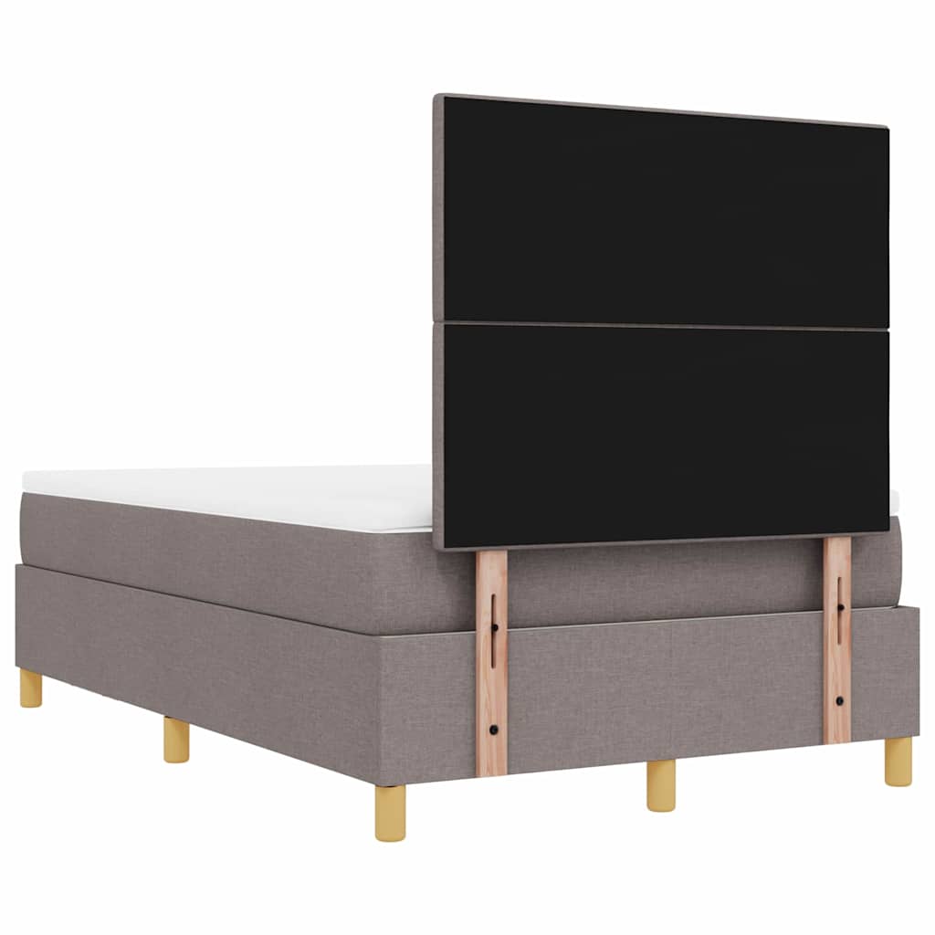 Box spring seng med hovedgærde Gråbrun 120 x 200 cm Stof