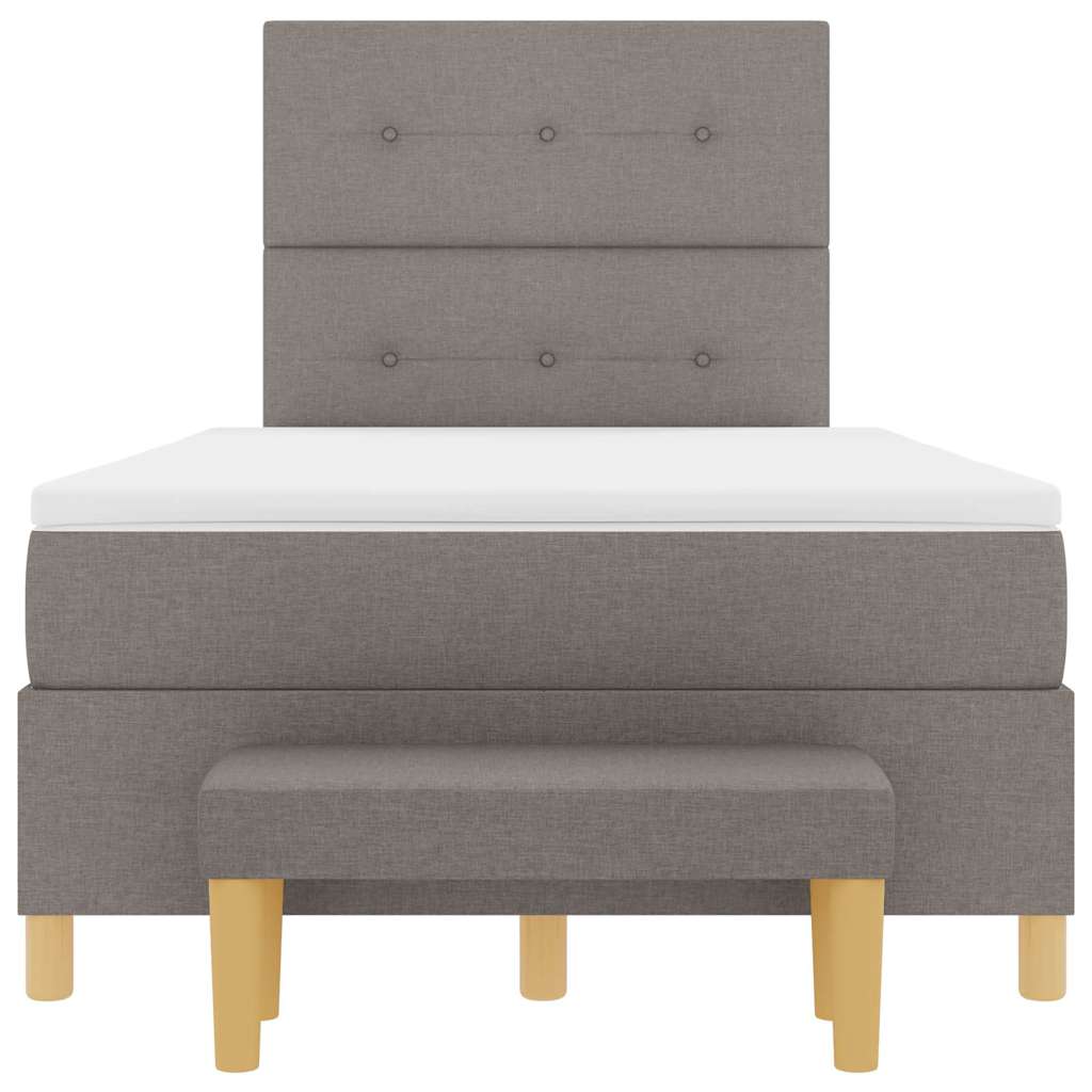 Box spring seng med hovedgærde Gråbrun 120 x 200 cm Stof