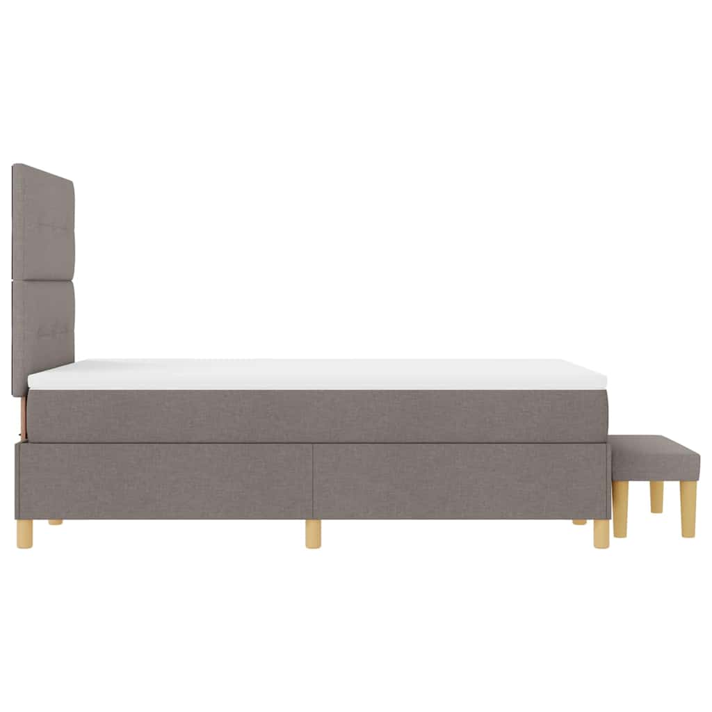 Box spring seng med hovedgærde Gråbrun 120 x 200 cm Stof