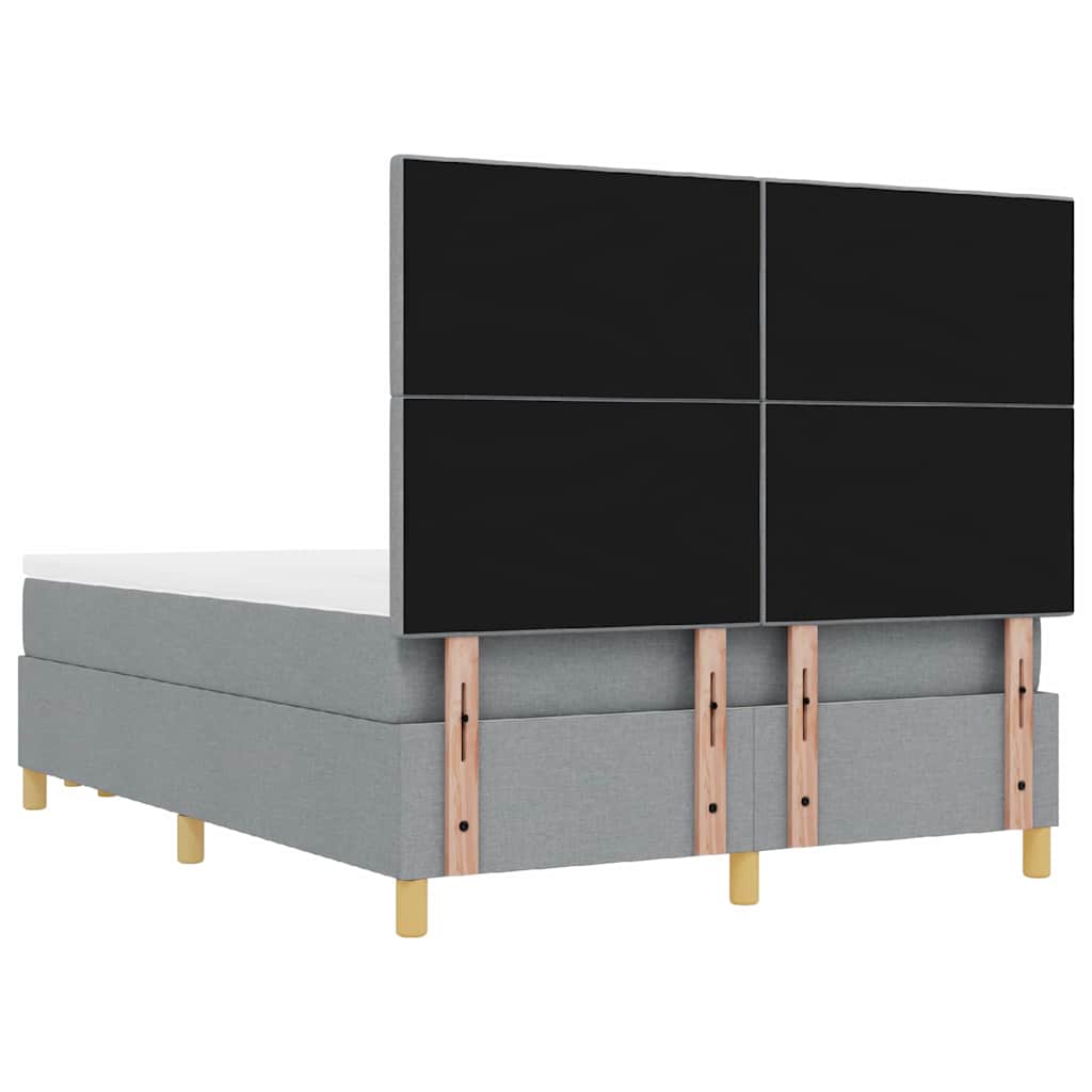 Box spring seng med hovedgærde Lysegrå 200 x 160 cm Stof
