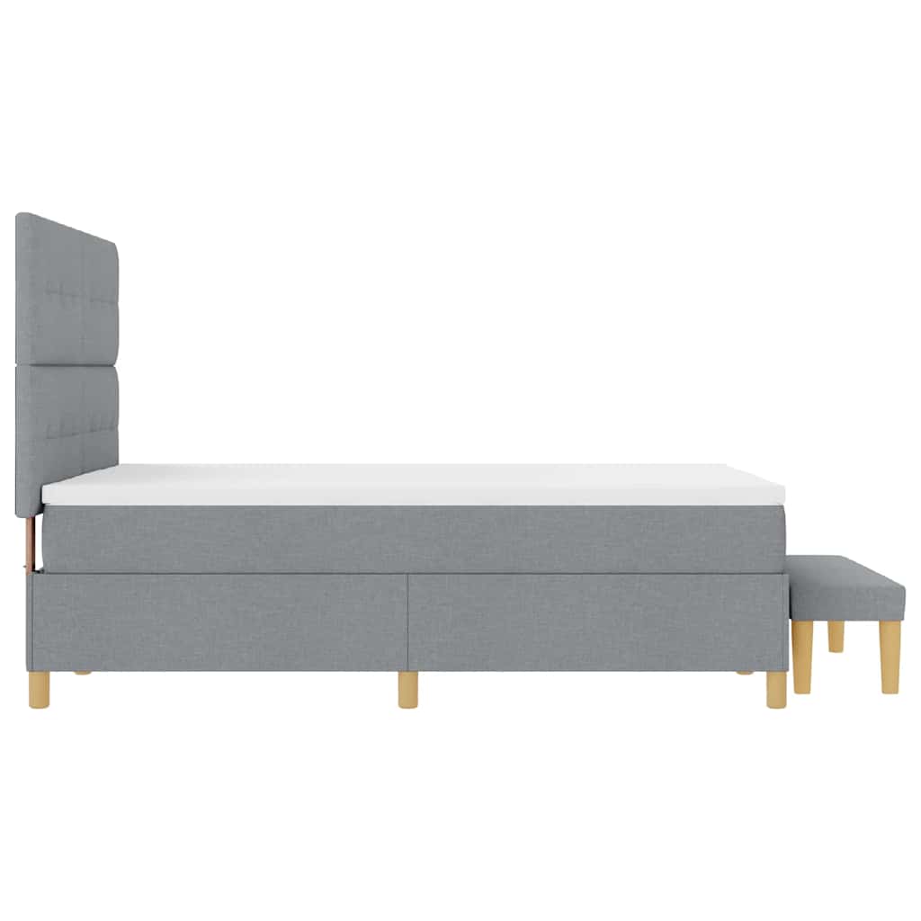 Box spring seng med hovedgærde Lysegrå 200 x 160 cm Stof