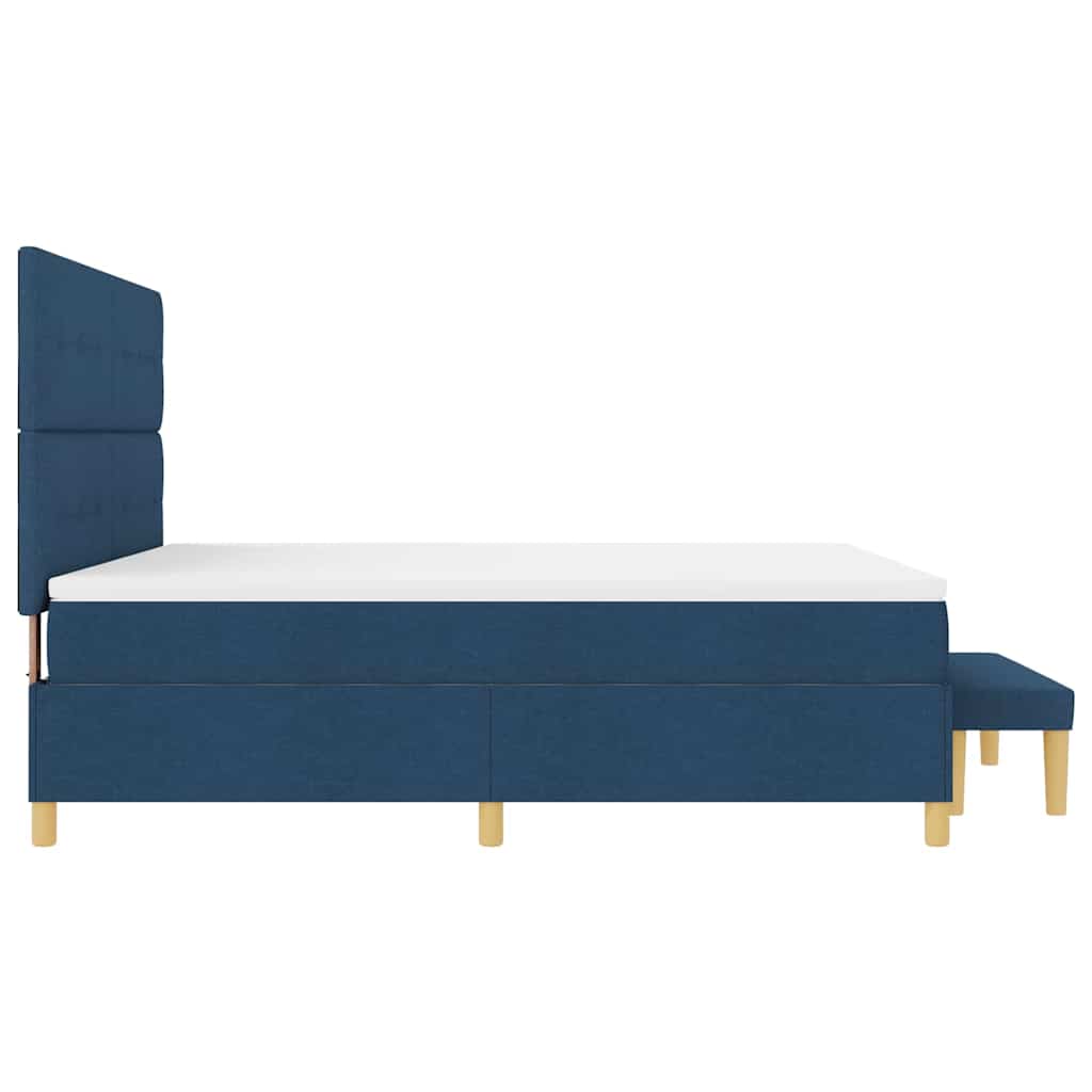 Box spring seng med pude med hovedgærde Blå 200 x 180 cm Stof