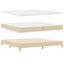 Box spring seng med hovedgærde Creme 200 x 200 cm Stof