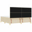 Box spring seng med hovedgærde Creme 200 x 200 cm Stof