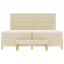 Box spring seng med hovedgærde Creme 200 x 200 cm Stof