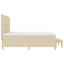Box spring seng med hovedgærde Creme 200 x 200 cm Stof