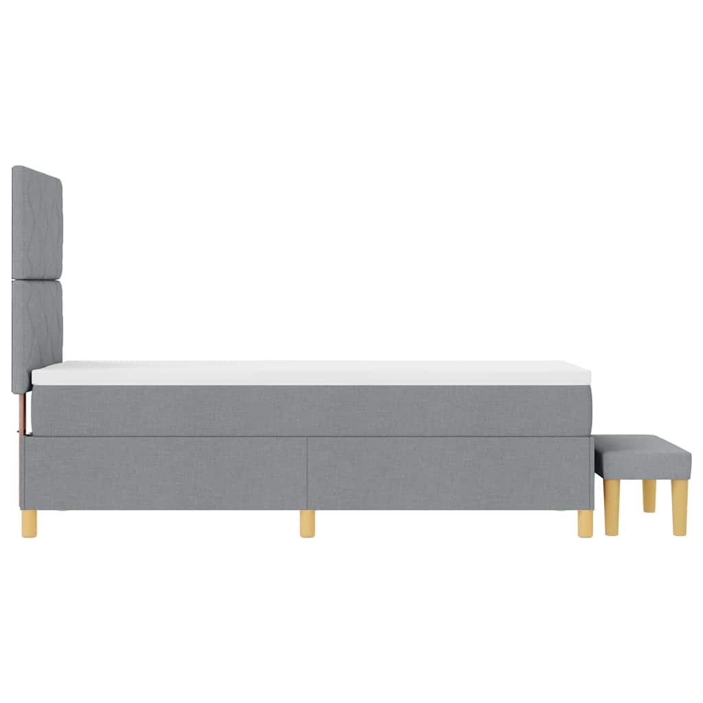 Box spring seng med hovedgærde Lysegrå 200 x 80 cm Stof