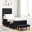 Box spring seng med pude med hovedgærde Sort 200 x 80 cm Stof