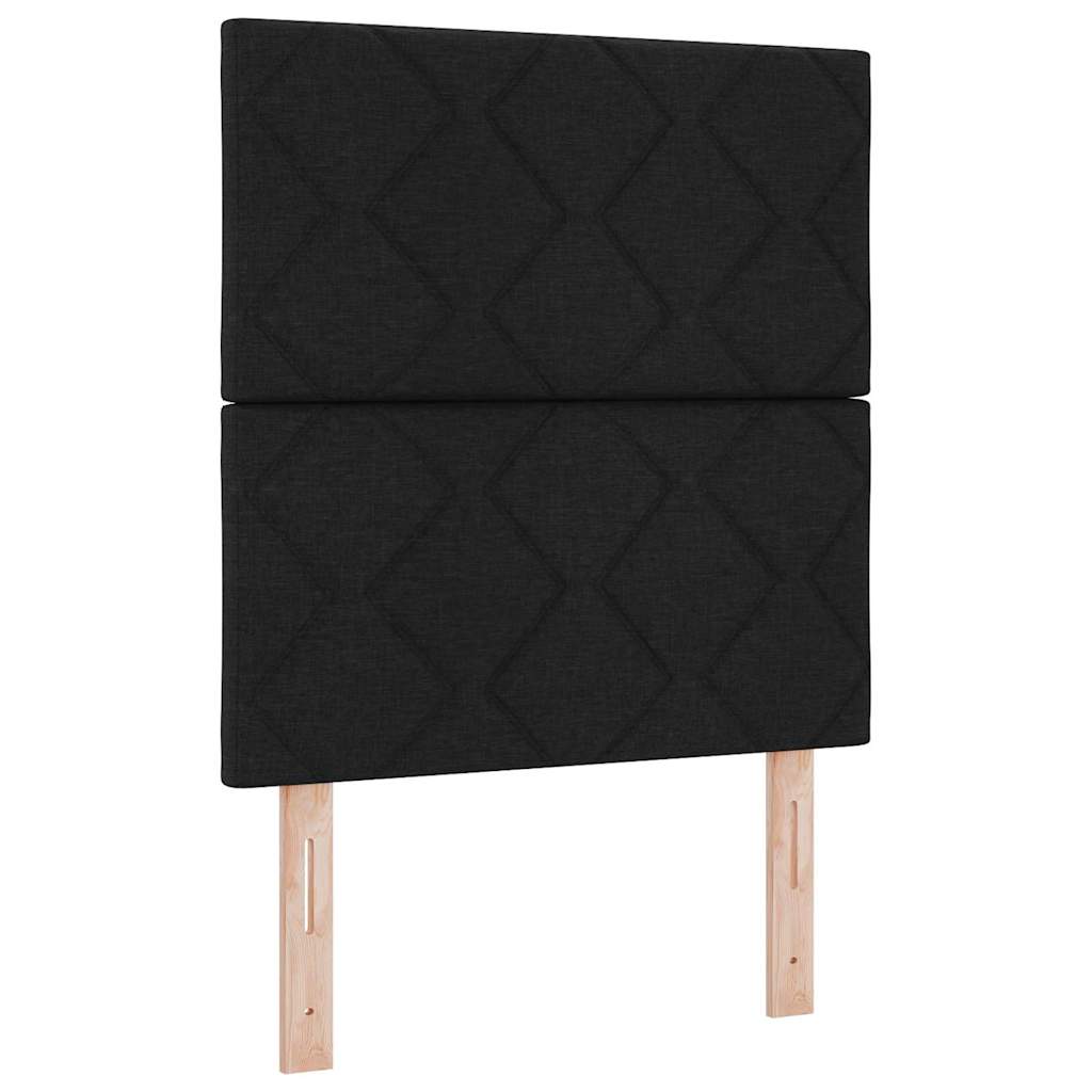 Box spring seng med pude med hovedgærde Sort 200 x 80 cm Stof