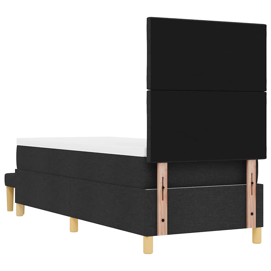 Box spring seng med pude med hovedgærde Sort 200 x 80 cm Stof