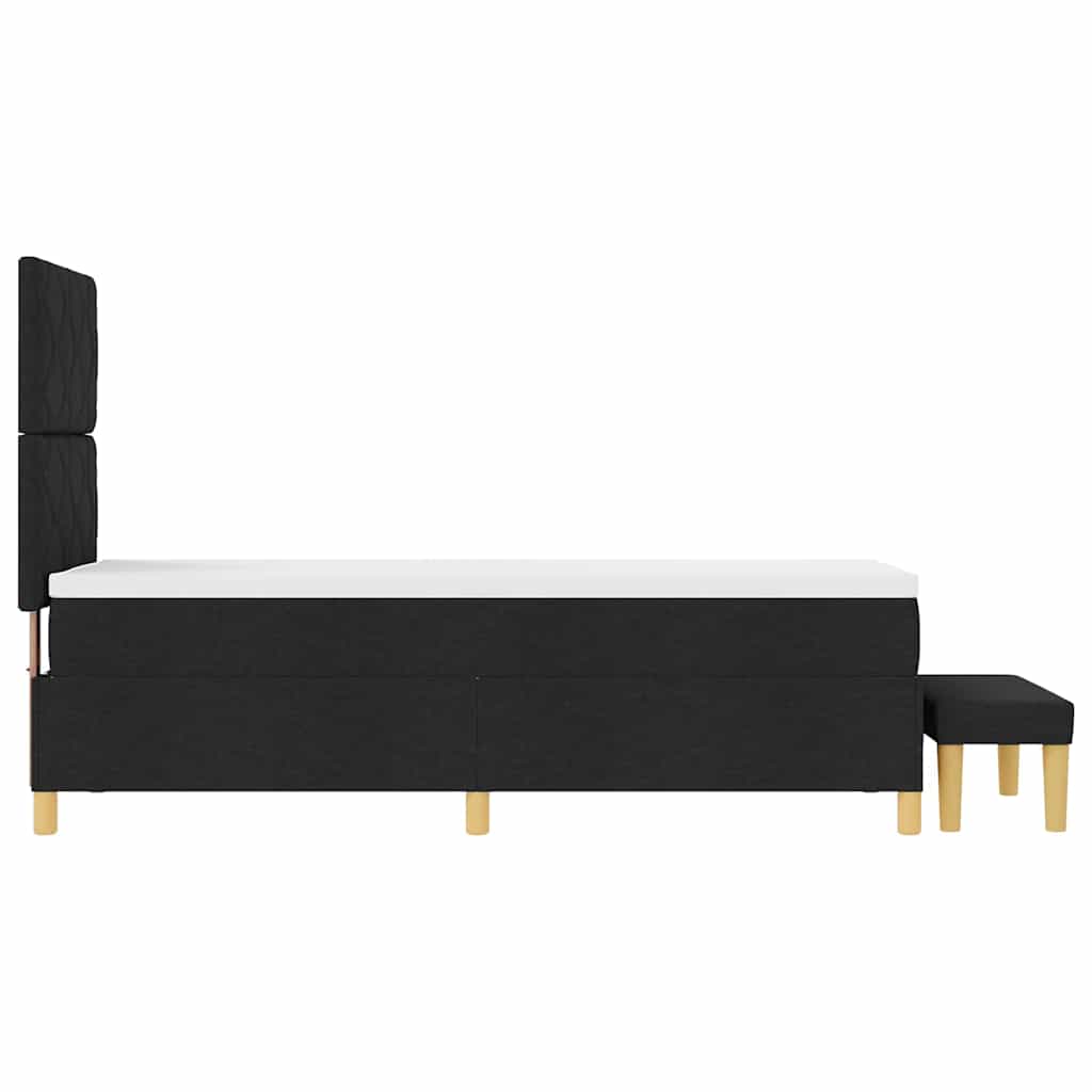 Box spring seng med pude med hovedgærde Sort 200 x 80 cm Stof