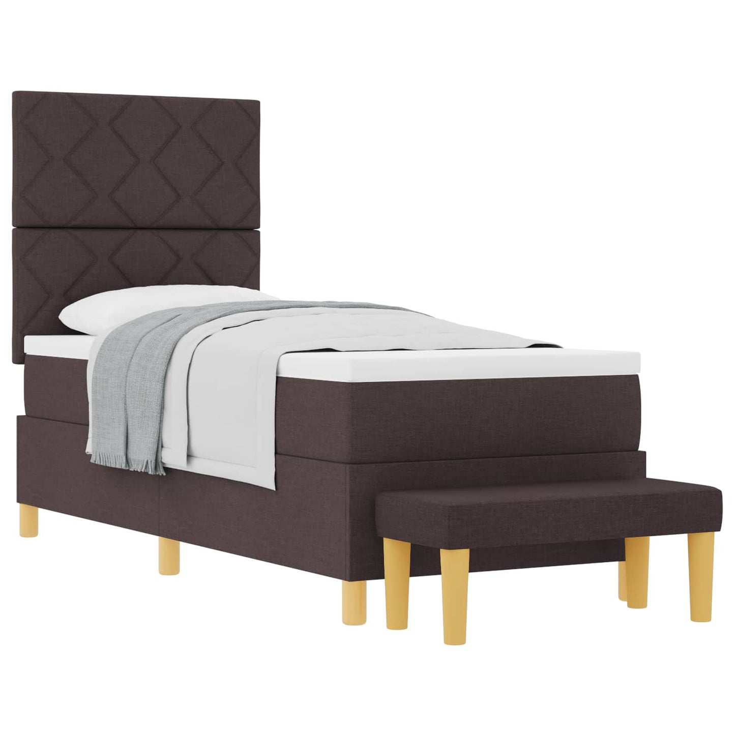 Box spring seng med hovedgærde Mørkebrun 200 x 80 cm Stof