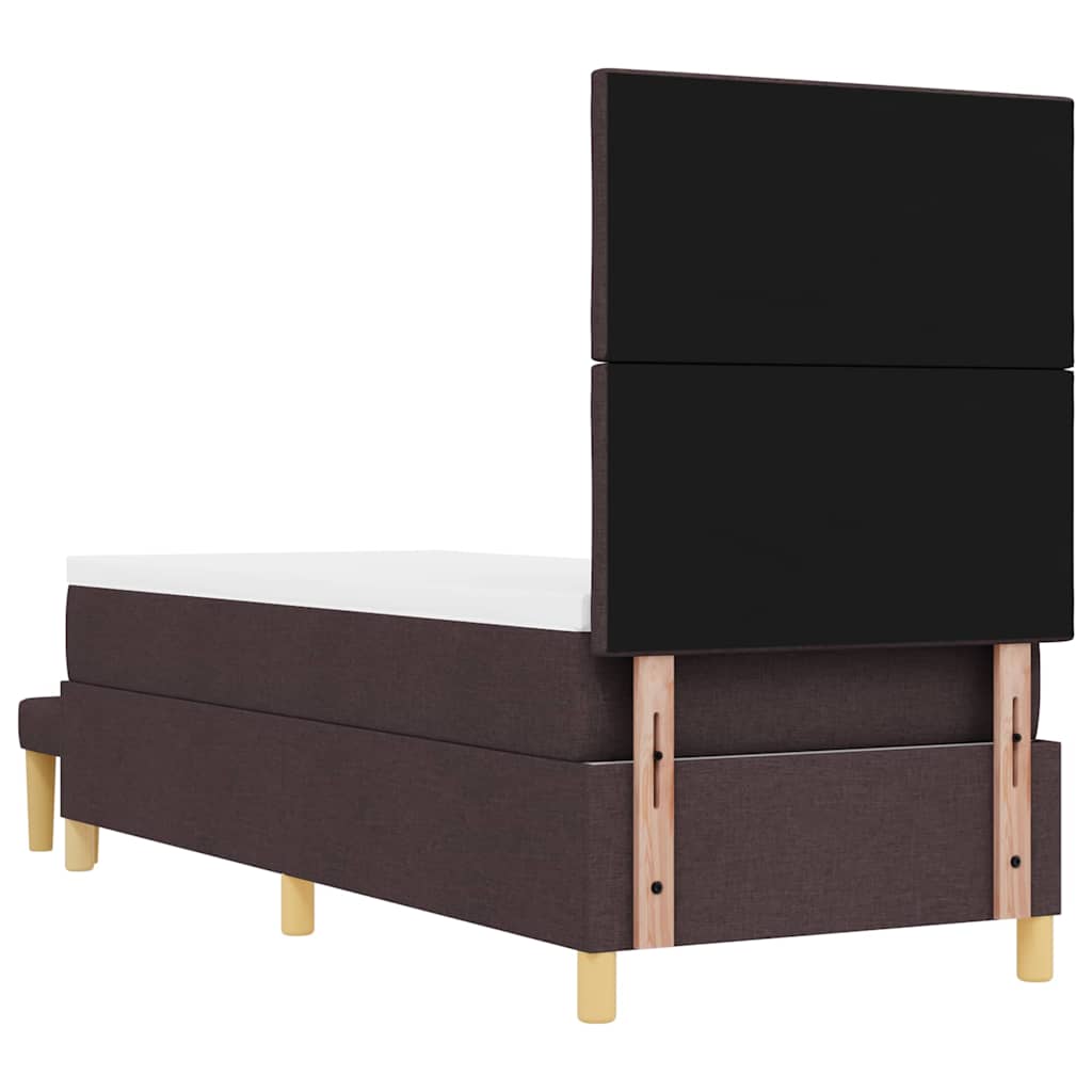 Box spring seng med hovedgærde Mørkebrun 200 x 80 cm Stof