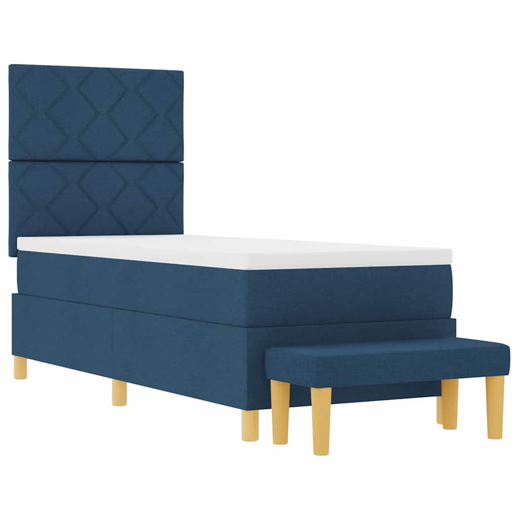 Box spring seng med hovedgærde Blå 200 x 80 cm Stof
