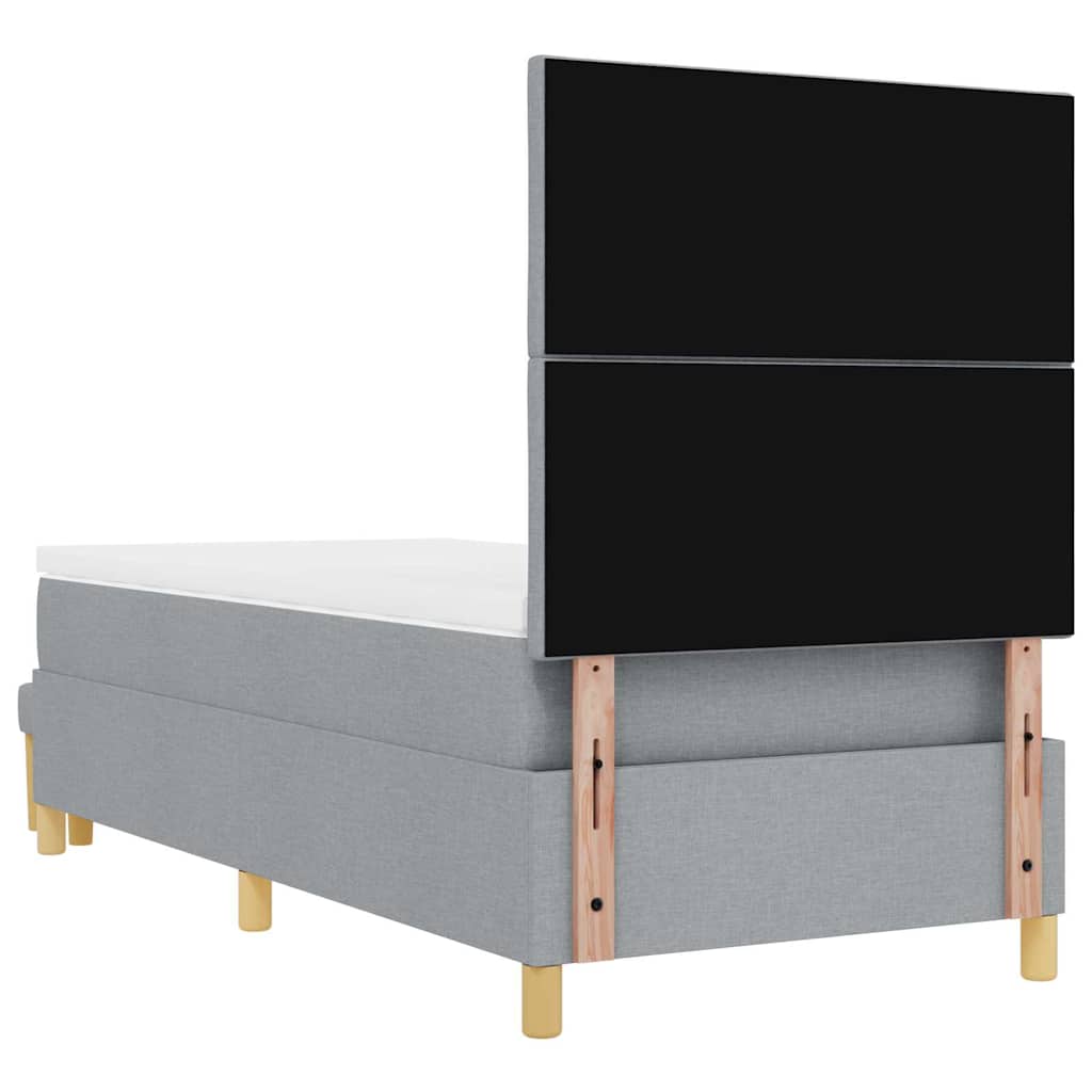Box spring seng med pude Lysegrå 190 x 90 cm Stof