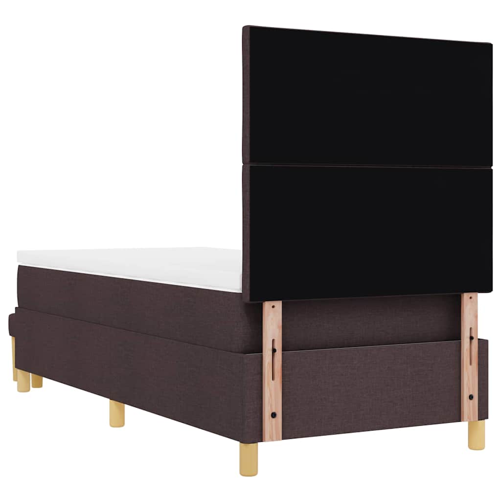 Box spring seng med hovedgærde Mørk Brun 190 x 90 cm Stof