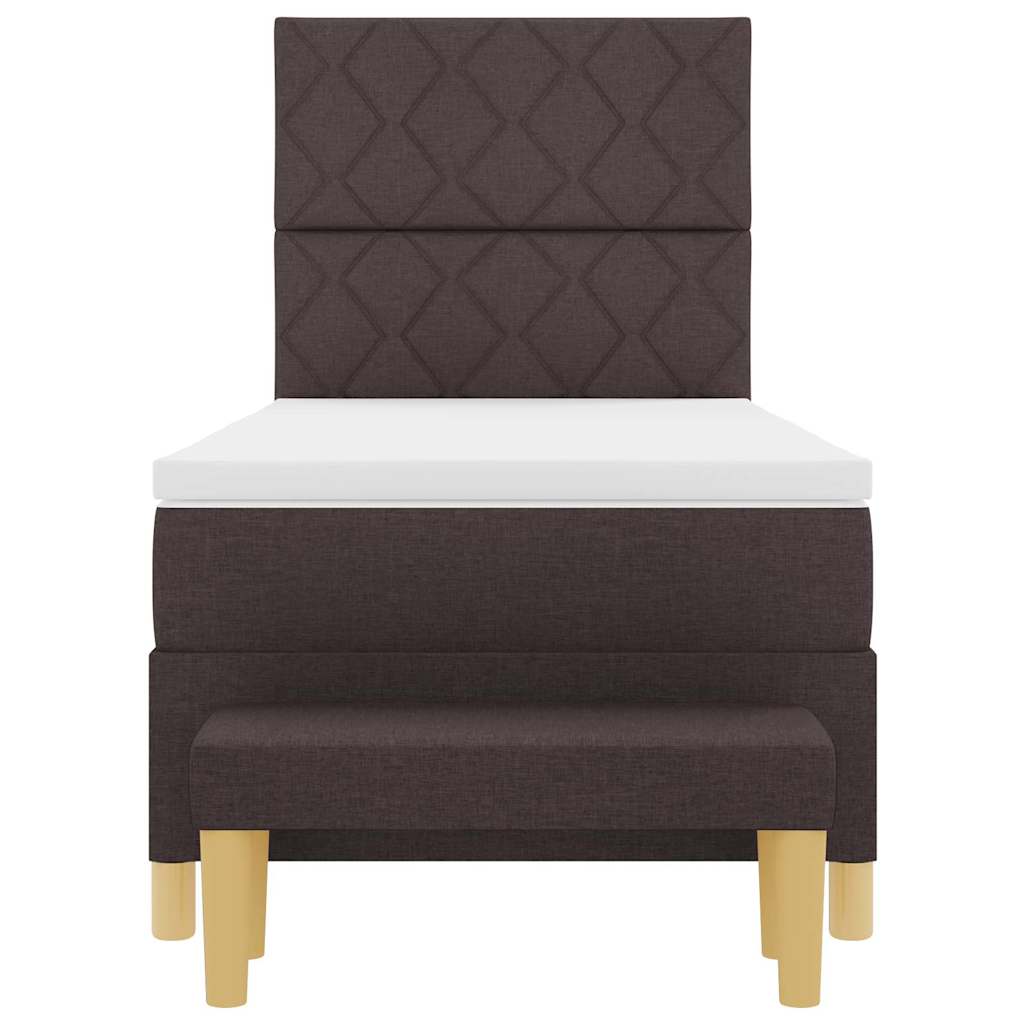 Box spring seng med hovedgærde Mørk Brun 190 x 90 cm Stof