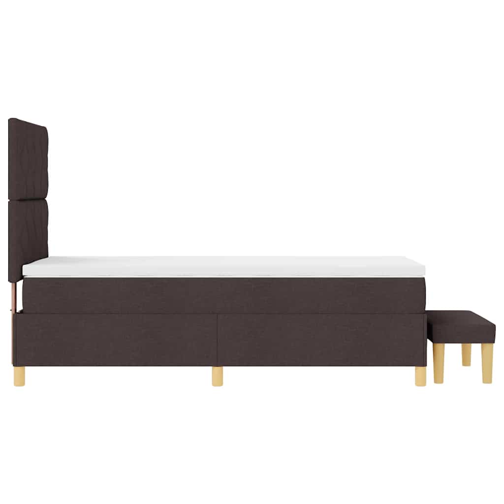Box spring seng med hovedgærde Mørk Brun 190 x 90 cm Stof