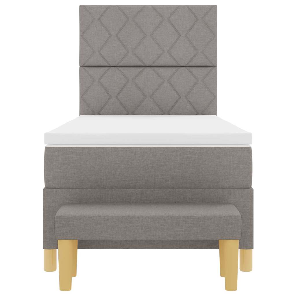 Box spring seng med pude Gråbrun 190 x 90 cm Stof