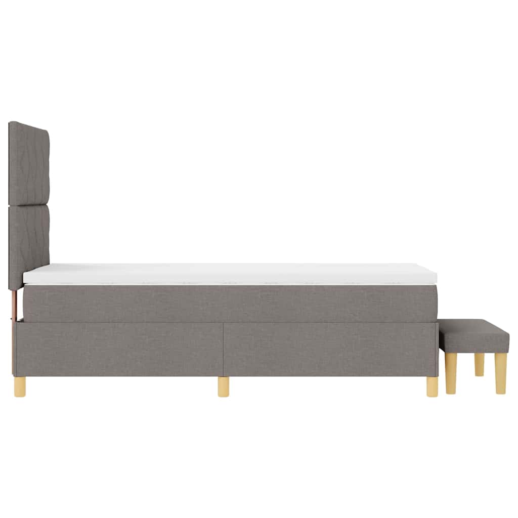 Box spring seng med pude Gråbrun 190 x 90 cm Stof