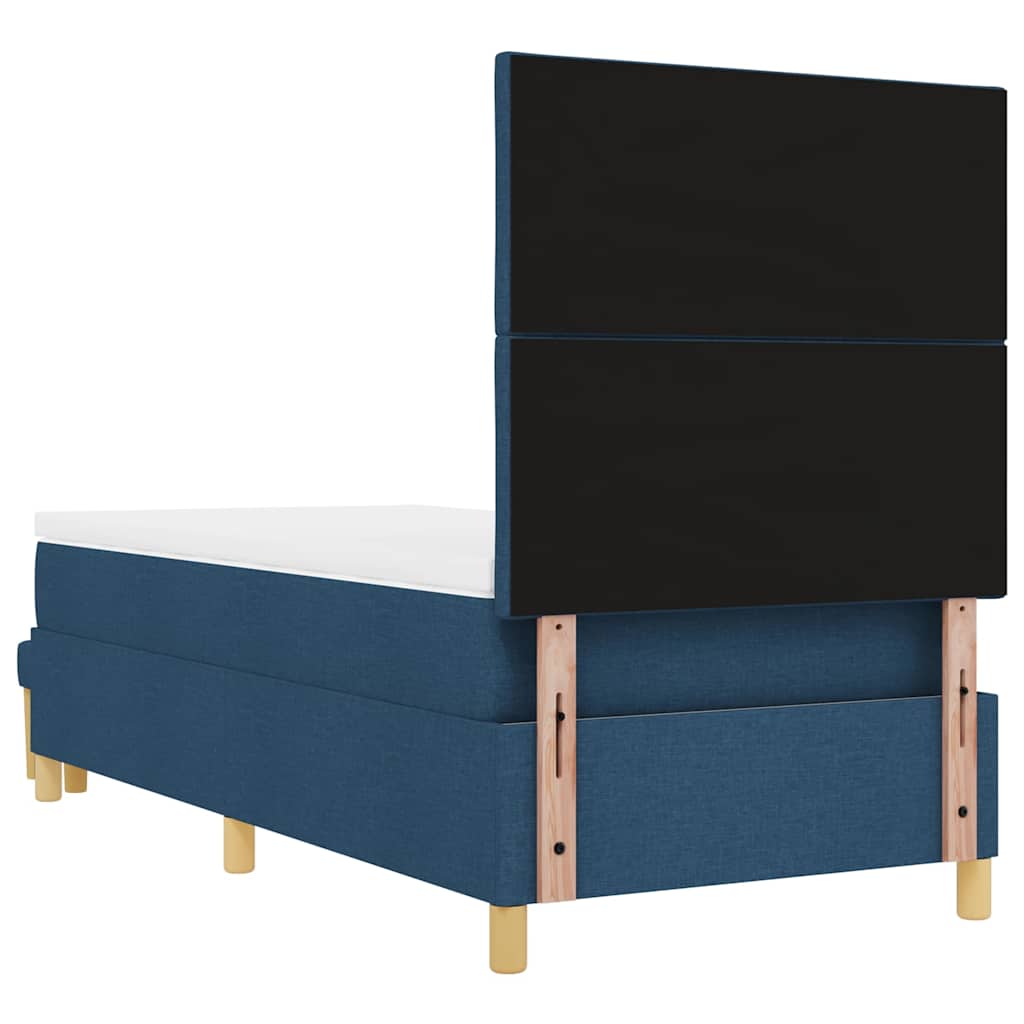 Box spring seng med hovedgærde Blå 190 x 90 cm Stof