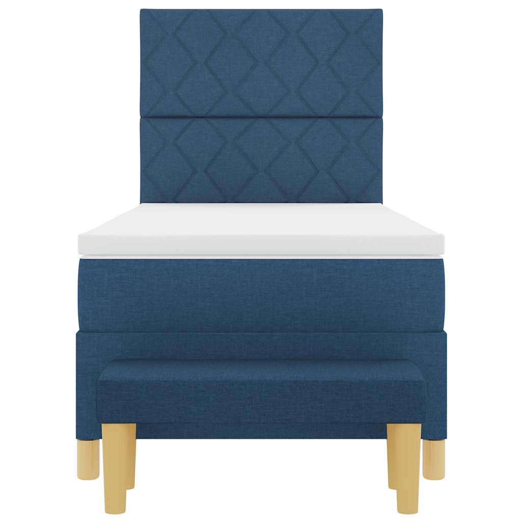 Box spring seng med hovedgærde Blå 190 x 90 cm Stof