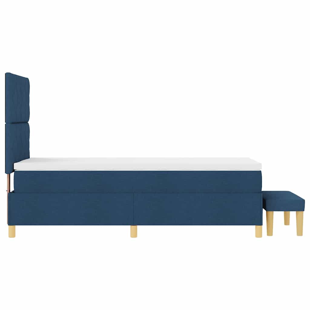 Box spring seng med hovedgærde Blå 190 x 90 cm Stof