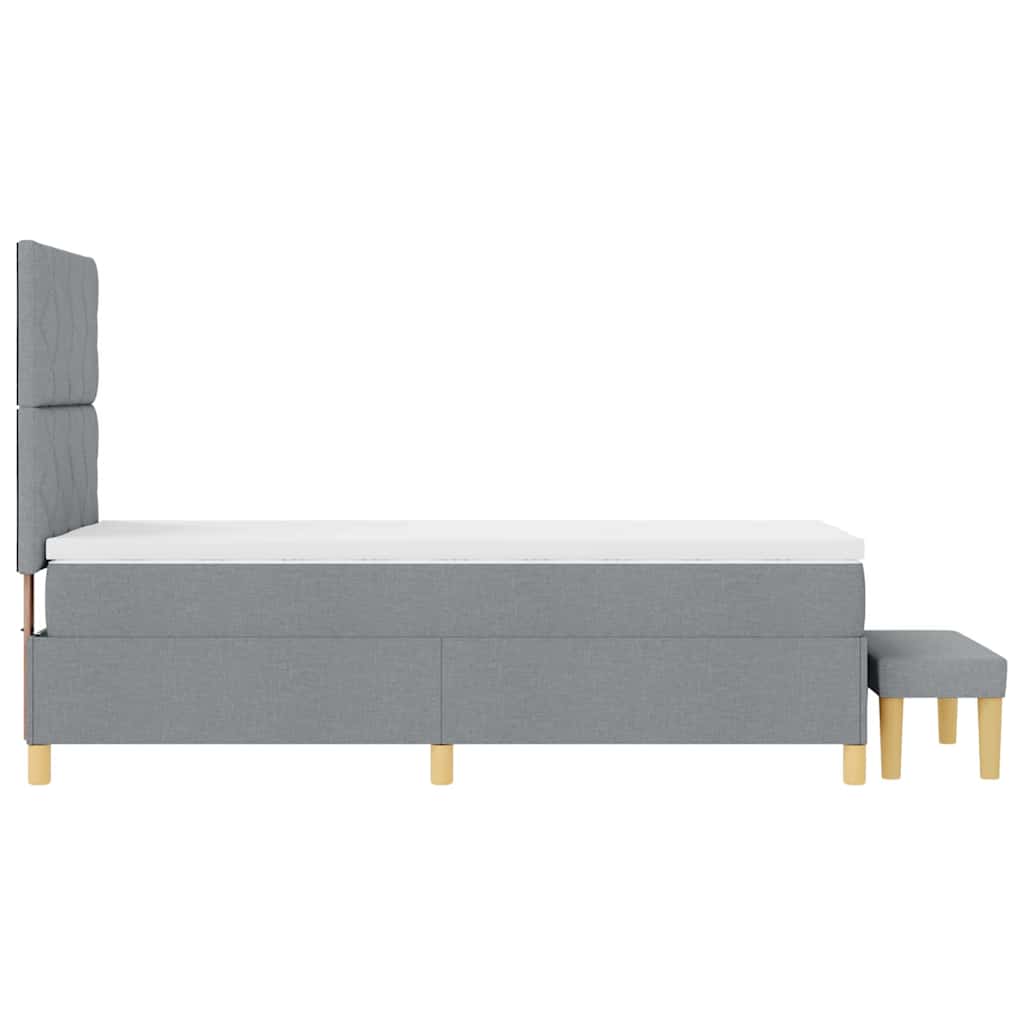 Box spring seng med hovedgærde Lysegrå 200 x 80 cm Stof