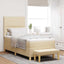 Box spring seng med hovedgærde Creme 200 x 90 cm Stof