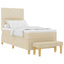 Box spring seng med hovedgærde Creme 200 x 90 cm Stof