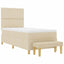 Box spring seng med hovedgærde Creme 200 x 90 cm Stof