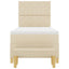 Box spring seng med hovedgærde Creme 200 x 90 cm Stof