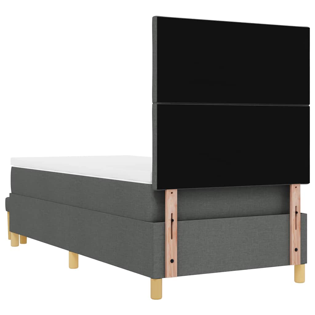 Box spring seng med pude Mørkegrå 200 x 100 cm Stof