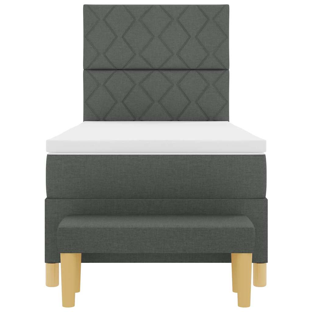 Box spring seng med pude Mørkegrå 200 x 100 cm Stof