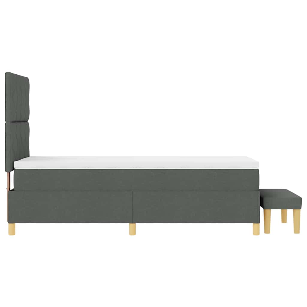 Box spring seng med pude Mørkegrå 200 x 100 cm Stof