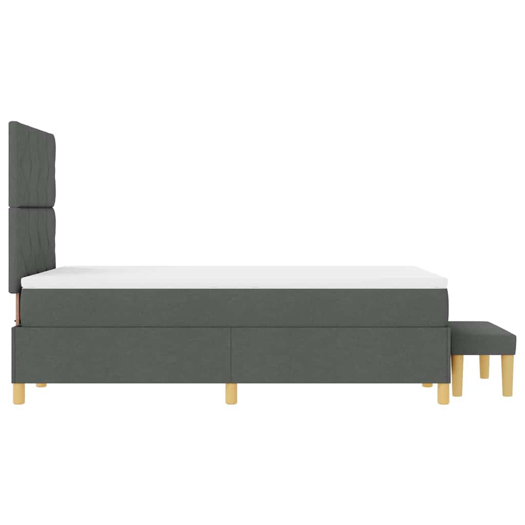 Box spring seng med hovedgærde Mørkegrå 190 x 120 cm Stof