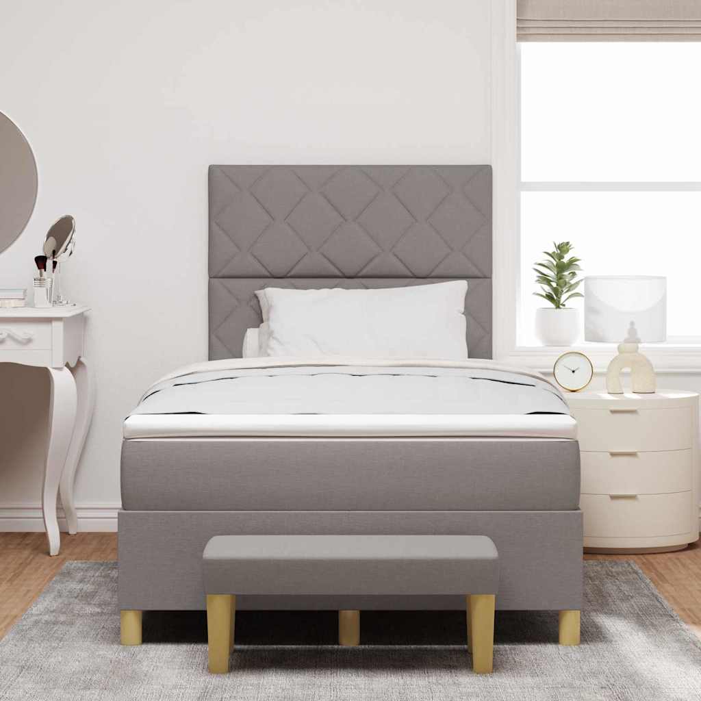 Box spring seng med hovedgærde Gråbrun 190 x 120 cm Stof