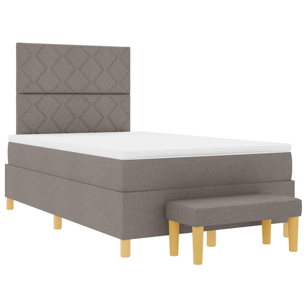 Box spring seng med hovedgærde Gråbrun 190 x 120 cm Stof