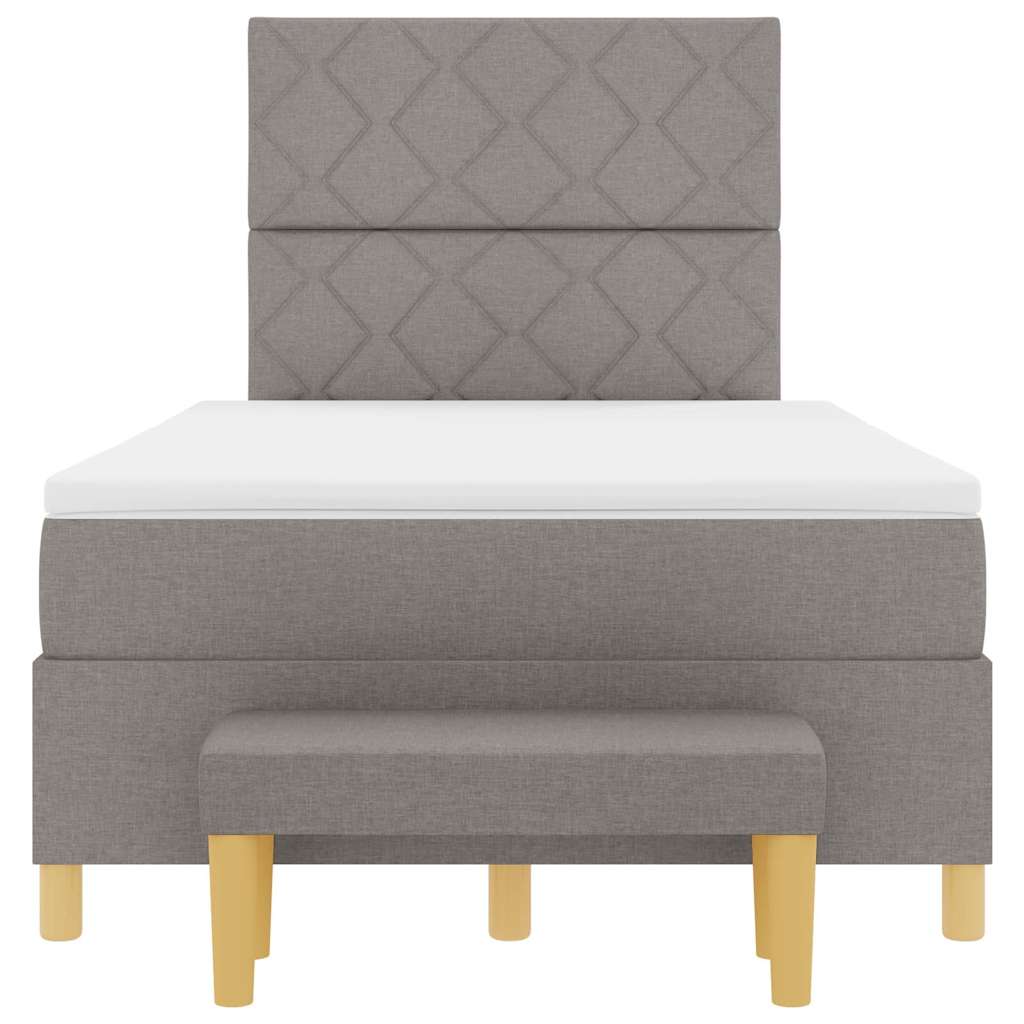 Box spring seng med hovedgærde Gråbrun 190 x 120 cm Stof