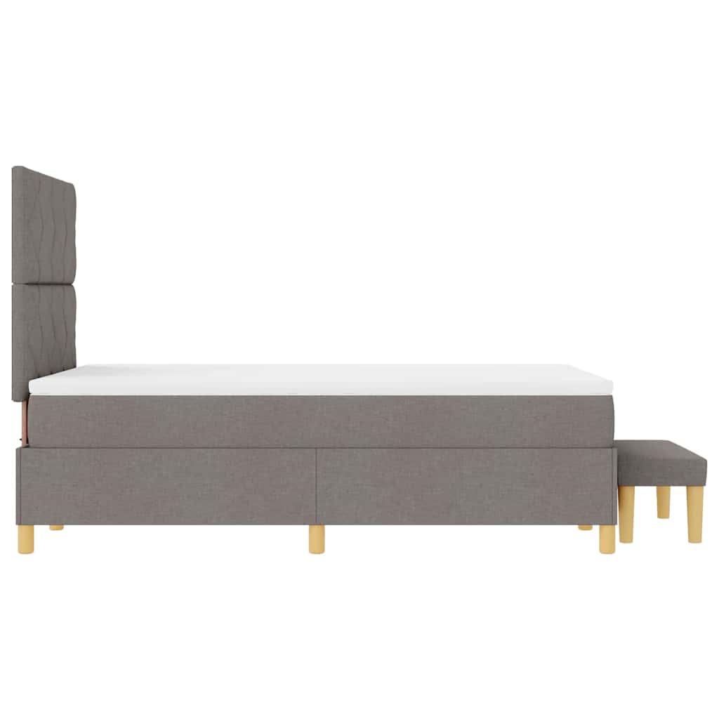 Box spring seng med hovedgærde Gråbrun 190 x 120 cm Stof