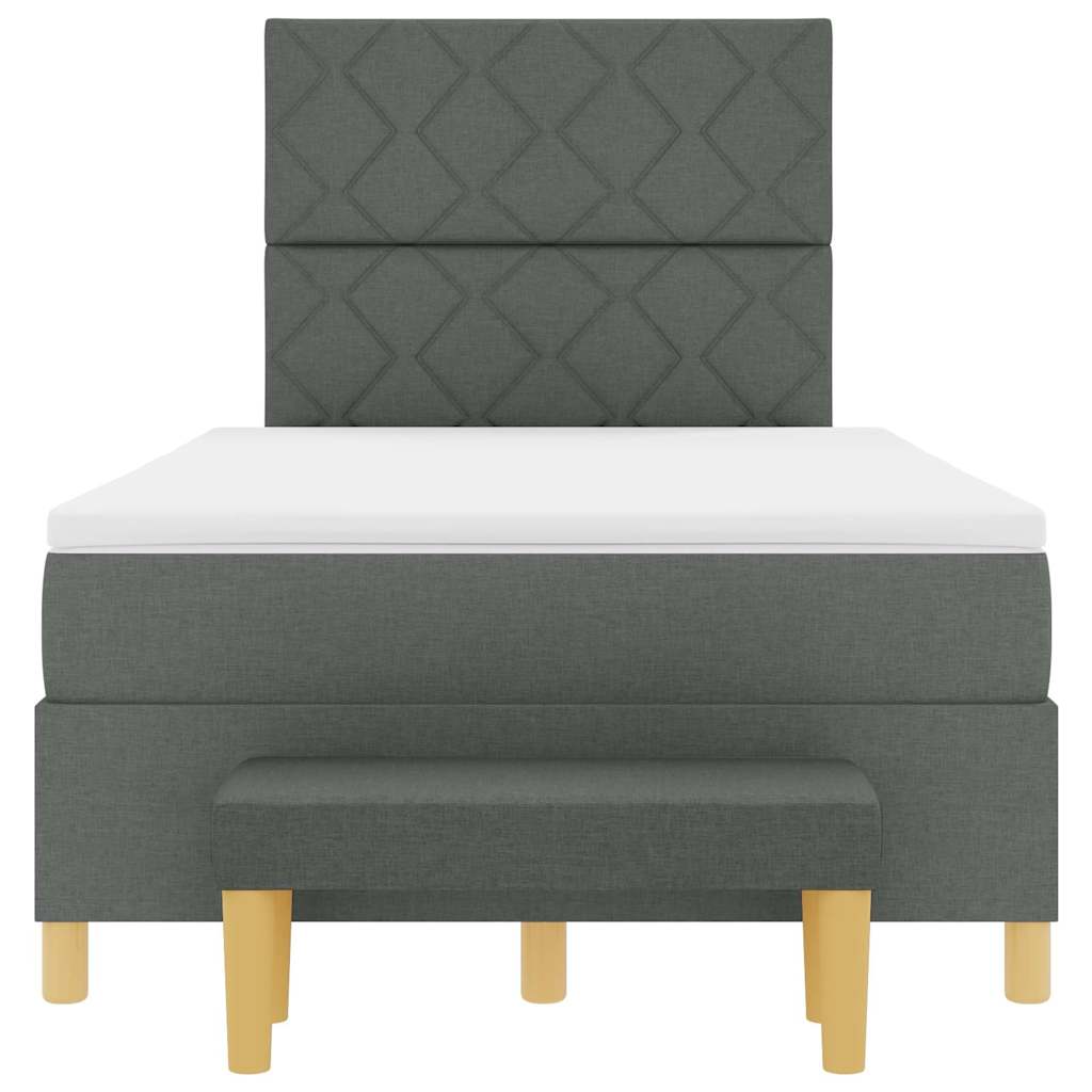 Box spring seng med pude Mørkegrå 200 x 120 cm Stof