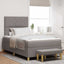 Box spring seng med hovedgærde Gråbrun 200 x 120 cm Stof