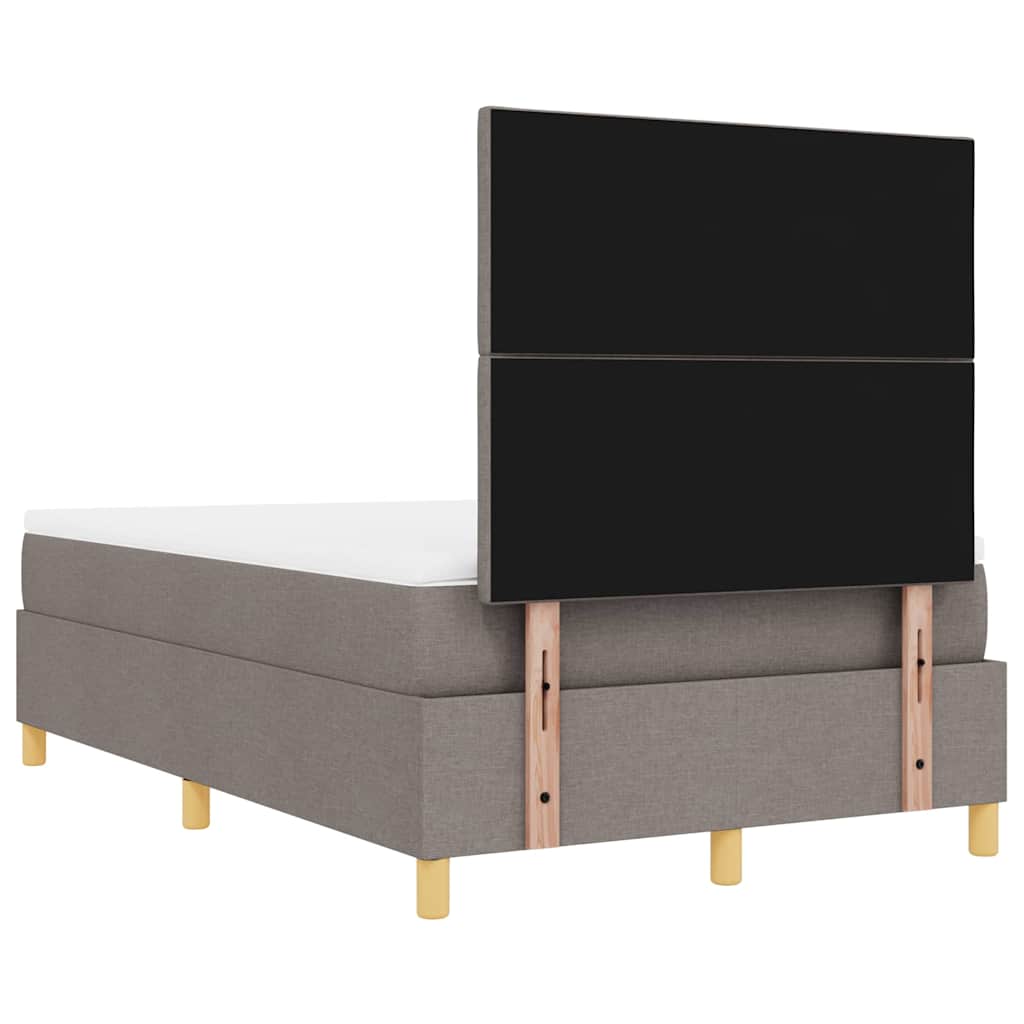 Box spring seng med hovedgærde Gråbrun 200 x 120 cm Stof