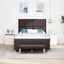 Box spring seng med hovedgærde Mørkebrun 190 x 140 cm Stof