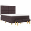 Box spring seng med hovedgærde Mørkebrun 190 x 140 cm Stof
