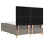 Box spring seng med pude Gråbrun 140 x 190 cm Stof