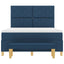 Box spring seng med pude med hovedgærde Blå 190 x 140 cm Stof