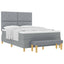 Box spring seng med pude Lysegrå 200 x 140 cm Stof